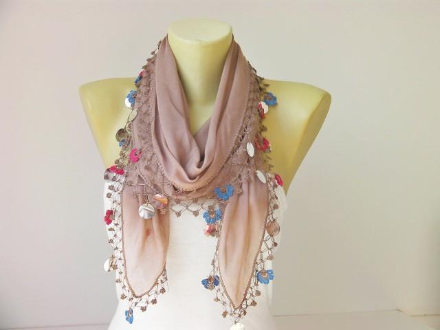 Turkish oya scarf,hand crocheted  lace scarf/ ethnik / bandana  /turban  /headband/gift for her