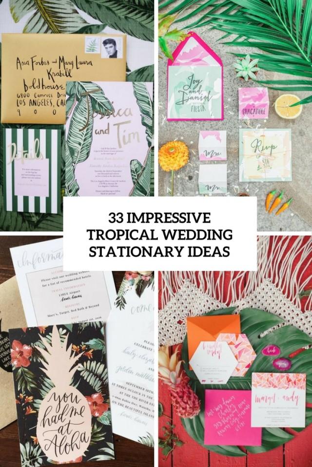 33 Impressive Tropical Wedding Stationary Ideas - Weddingomania