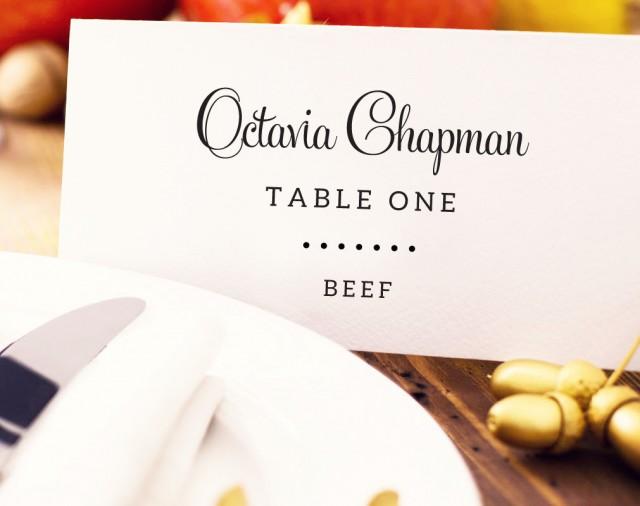 wedding photo - Wedding Place Card With Meal Choice Template, Editable Meal Option Place Card, Custom Personalized Seating Card, Wedding Printable,  - $8.00 USD