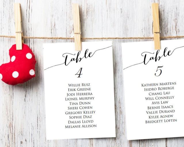 wedding photo - Table Seating Cards Template 1-40, Wedding Seating Chart, DIY Table Cards, Sizes 4x6 AND 5x7, Seating Plan, Printable Table Cards  - $9.50 USD