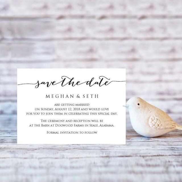 wedding photo - Save the Date Wedding Template, Editable Wedding Template, DIY Bride, Printable Wedding Invitations and Save the Date Card Templates,  - $6.50 USD