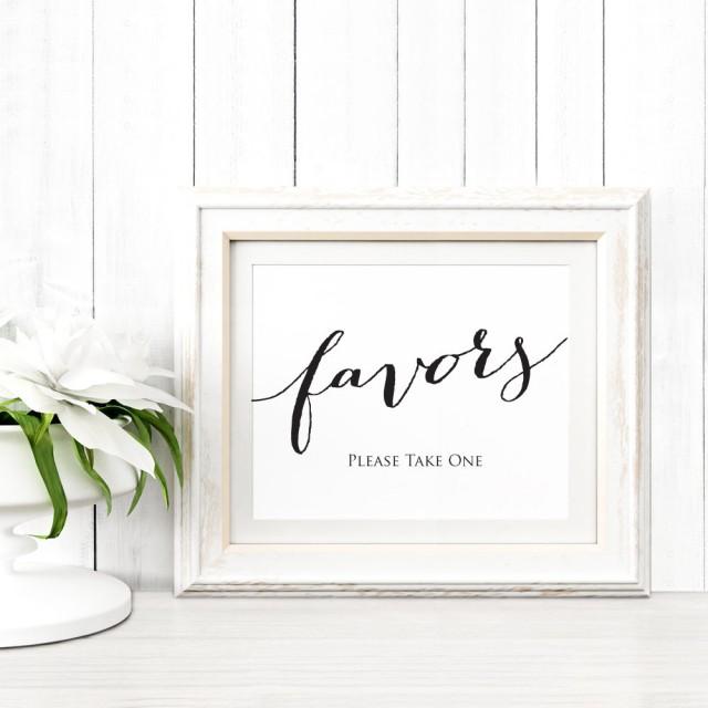 wedding photo - Favors Sign Template in TWO Sizes, Wedding Sign Download, DIY Sign Printable, Wedding Reception Sign, Favor Table Printable,  - $5.00 USD