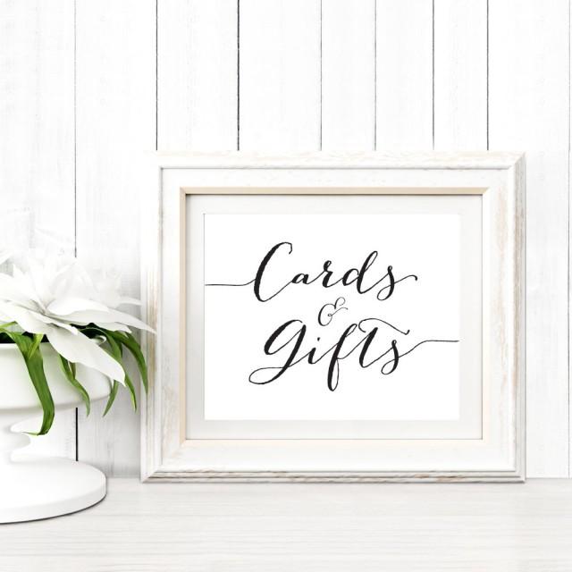 wedding photo - Card and Gifts Sign in TWO Sizes, Wedding Sign Instant Download, DIY Sign Printable, Wedding Reception Sign, Cards & Gifts Printable,  - $5.00 USD