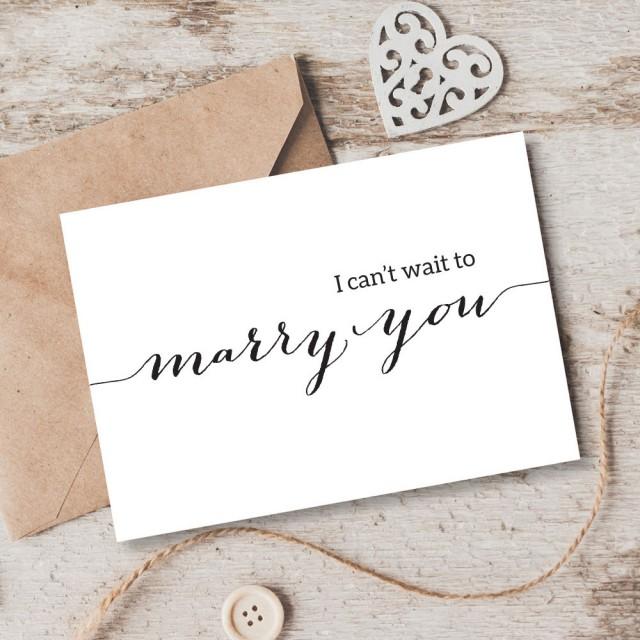 wedding photo - I Can't Wait To Marry You Wedding Card Template, Personalized Custom Wedding Card To Groom To Bride, Printable Wedding Card Template,  - $6.50 USD