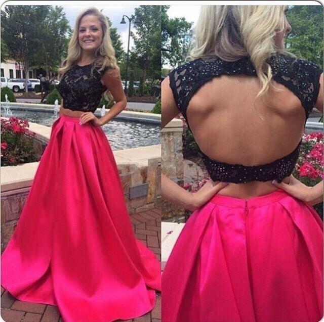 wedding photo - 2 Pieces Prom Dresses, 2016 Prom Dress,Dresses For Prom,Fashion Prom Dress,Open back Prom Dress,BD150