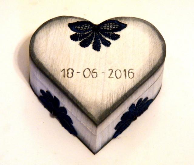 wedding photo - Personalized Ring Box, Couple Ring Box, Wedding Ring Box, Love Heart Box, Personalized Ring Bearer Box, Heart Ring Box, Wedding Wooden Box - $19.00 EUR
