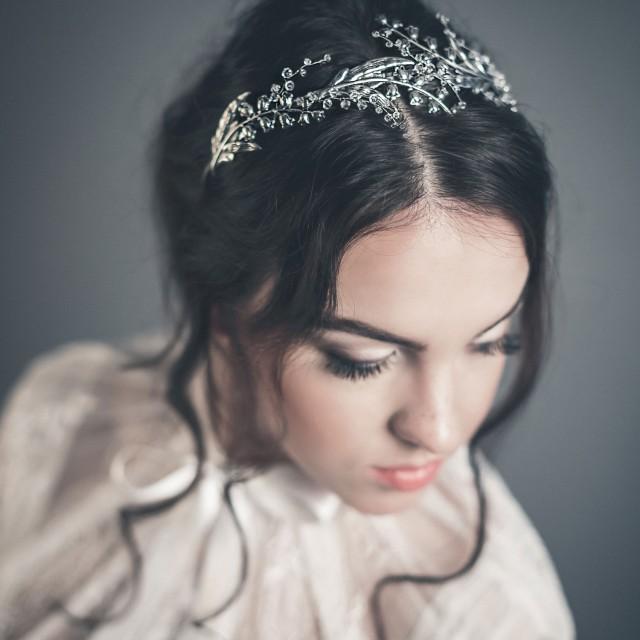 wedding photo - Bridal tiara - Lily of the valley crown - Floral headband - Bridal headpiece - Bohemian bridal headpiece - $140.00 USD