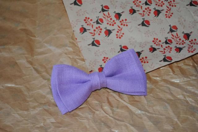 wedding photo - Lilac wedding Lavender bow tie Lilac bow tie Lavender wedding Lilac linen men's tie Lavender kids bow ties For infant Toddler necktie Grooms - $8.53 USD