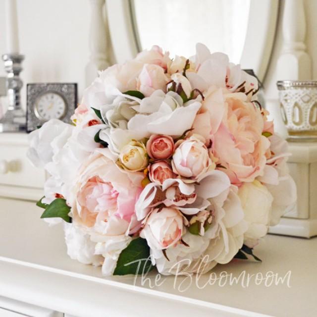 wedding photo - Silk bouquet / Bridal bouquet / Wedding bouquet / Alternative bouquet / Destination wedding / Artificial flowers / Peony bouquet / Adalyn BB