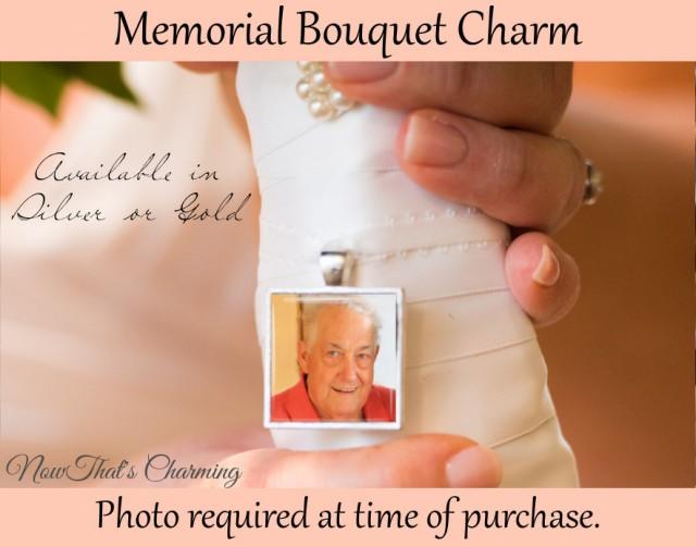 wedding photo - SALE! Memorial Bouquet Charm - Personalized with Photo - $16.99 USD