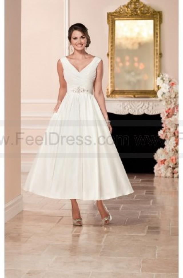 wedding photo - Stella York Short Satin Wedding Dress Style 6356