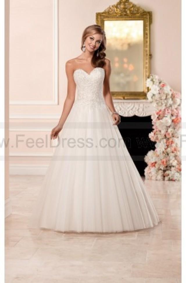 wedding photo - Stella York A-Line Wedding Dress With Princess Cut Neckline Style 6357