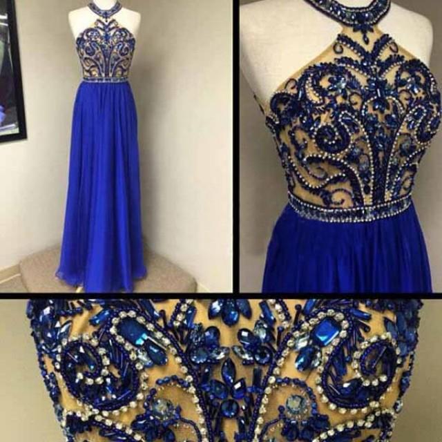 wedding photo - Royal blue Prom Dresses,Charming Prom Dress,Long Prom dress,2016 Prom Dress,Evening Dress,BD406