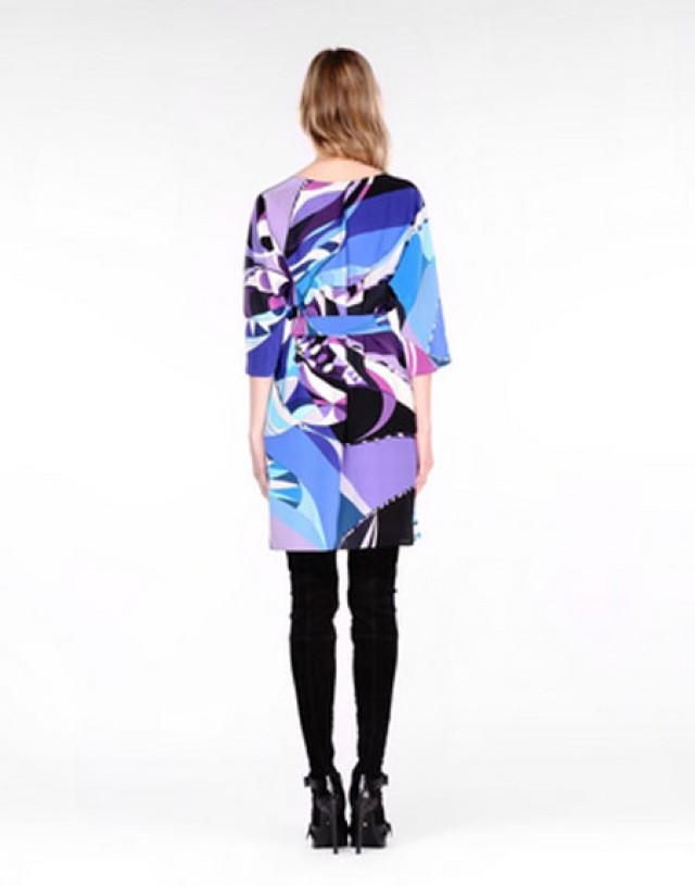 Emilio Pucci Astana Print Multicolor Stretch Silk Mini Dress