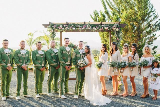 The Groom + Groomsmen Wore Green Charro Suits At This Wild Baja California Wedding - Weddbook The Groom + Groomsmen Wore Green Charro Suits At This Wild Baja California Wedding - Weddbook