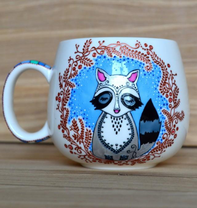 Raccoon mug Coffee mug Birthday gift Raccoon gift for her Birthday gift Gift for kids Coffee lover Funny coffee mug  for her Gift for kid
