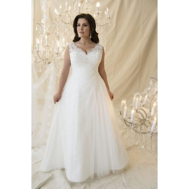 wedding photo - Plus-Size Dresses Canaletto by Callista - Ivory  White Tulle Floor Straps  V-Neck A-Line Wedding Dresses - Bridesmaid Dress Online Shop