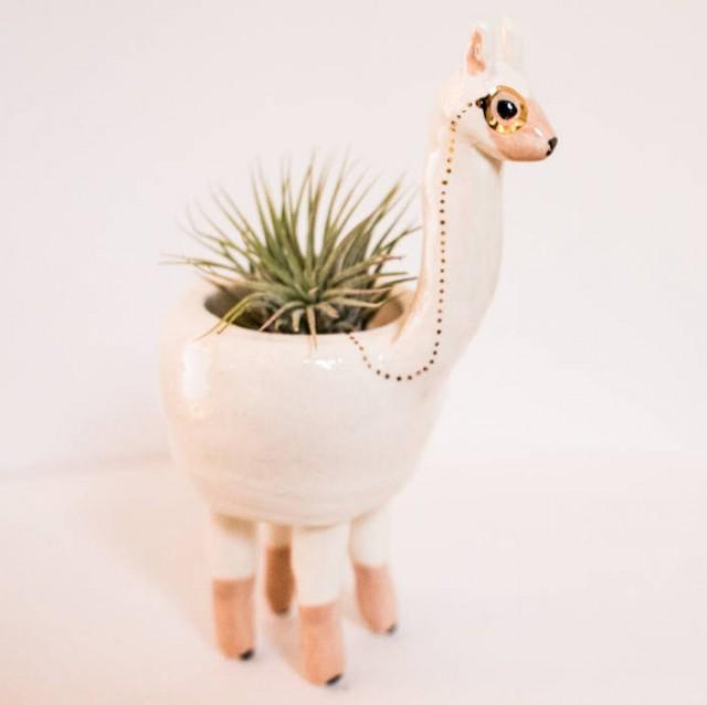 Llama Monomal (llama Planter, Animal Planter, Monocle Planter, Alpaca Planter, Cute Pot, Air