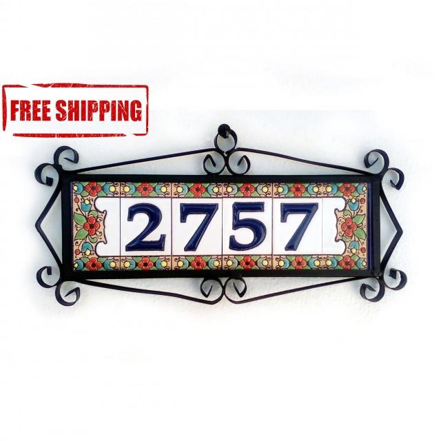 wedding photo - Address plaques, Modern house number, House number tiles, Fall front door sign, Front porch decor, Custom house numbers, Address 4 digits - $60.77 USD