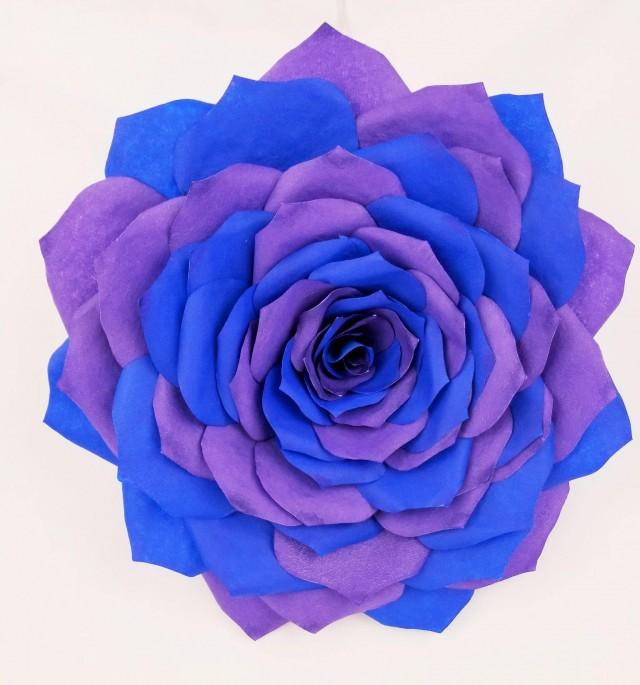 wedding photo - Big 11" paper rose, Giant wall flower, Colors can be customized, Multi color flower, Giant rose, Nursery flower wall decor, backdrop flower - $35.00 USD
