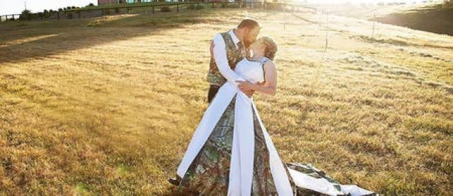 wedding photo - 15 CAMO WEDDING DRESSES TO HIDE IN A FOREST