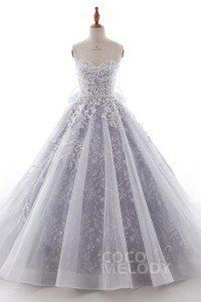 A-Line Chapel Train Tulle Wedding Dress LD5054