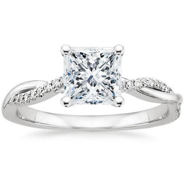 wedding photo - Platinum Petite Twisted Vine Diamond Ring
