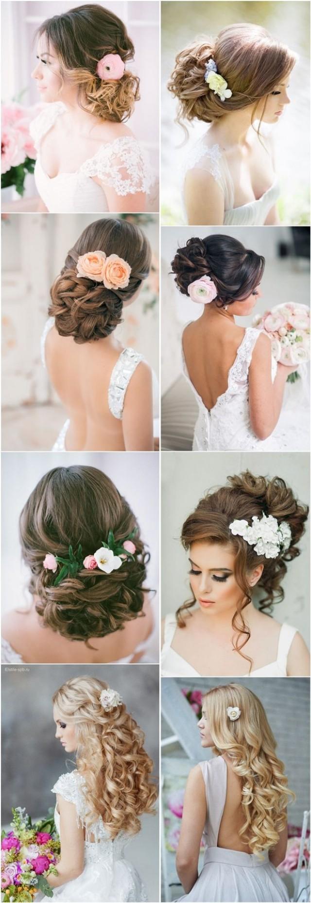 wedding photo - Long Wedding Hairstyles Updos With Flowers