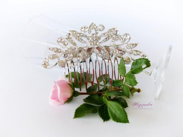wedding photo - Crystal Bridal Hair Comb, Wedding Hair Pieces, Rhinestone Combs, Wedding Hair Accessories, Bridal Headpieces, Crystal Prom Comb - $29.99 USD