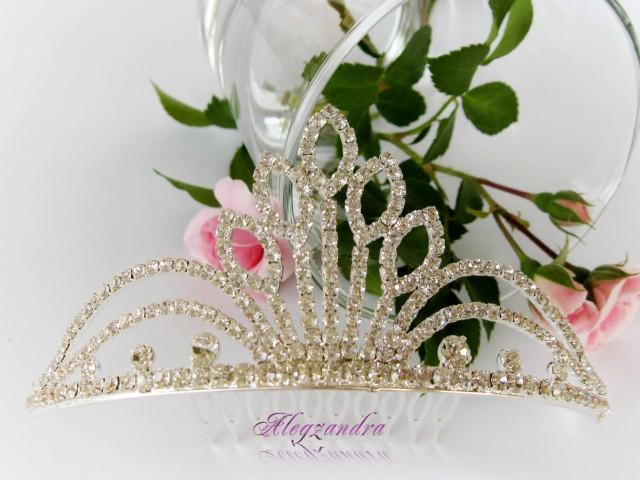 wedding photo - Crystal Bridal Princess Tiara, Crown, Bachelorette Tiara, Wedding Hair Pieces, Wedding Hair Accessories, Bridal Headpieces - $37.99 USD