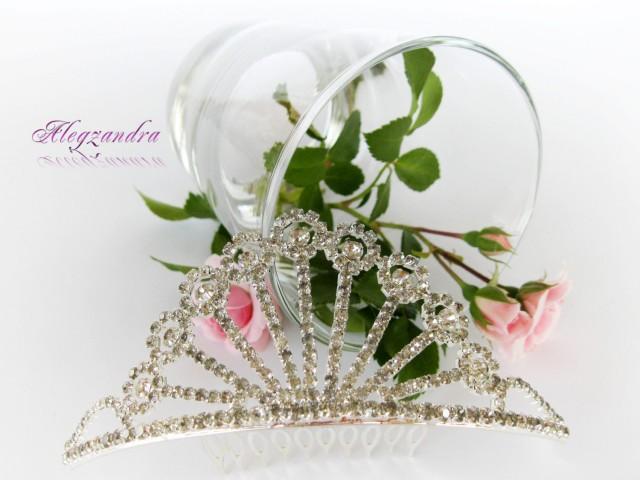 wedding photo - Crystal Bridal Princess Tiara, Crown, Bachelorette Tiara, Wedding Hair Pieces, Wedding Hair Accessories, Bridal Headpieces - $39.99 USD