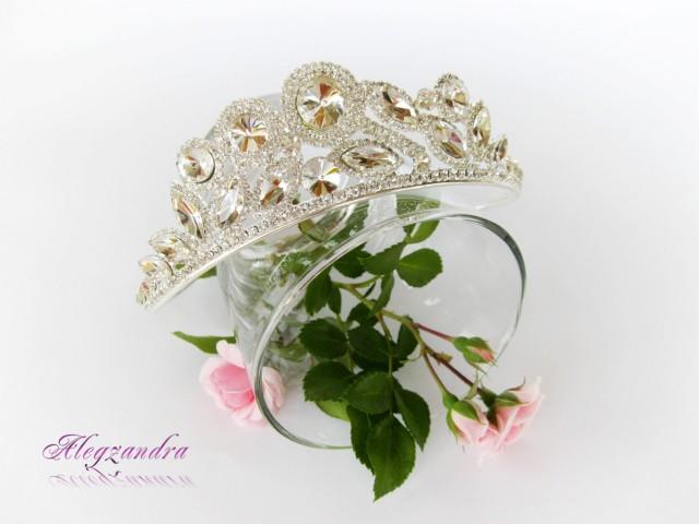 wedding photo - Crystal Bridal Princess Tiara, Crown, Bachelorette Tiara, Wedding Hair Pieces, Wedding Hair Accessories, Bridal Headpieces - $19.99 USD