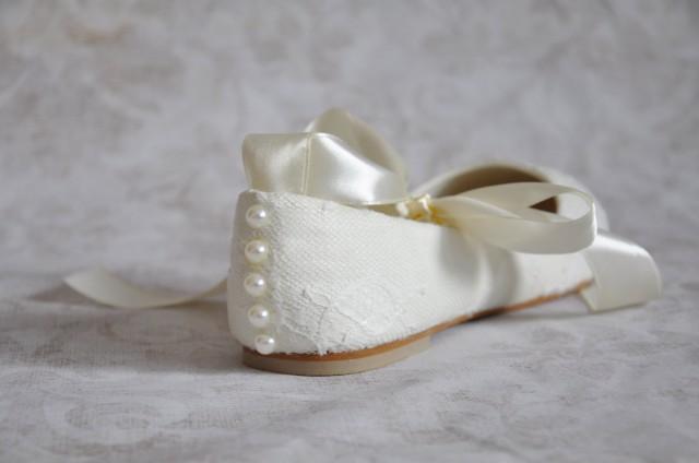 wedding ballet flats with ribbon