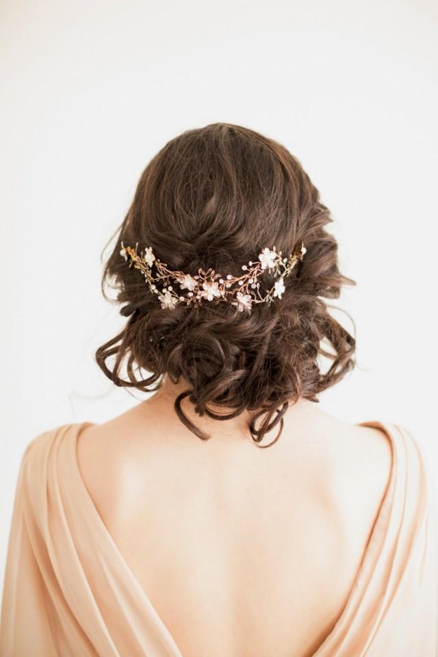 wedding photo - Bridal Hair Accessory,  Crystal Hair Swag, Wedding Hair Vine, Bridal Headpiece