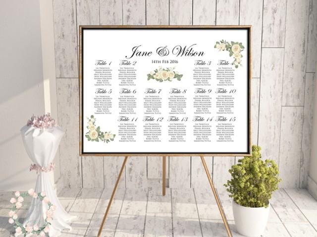 wedding photo - Elegant Ivory Wedding Seating Chart - Free Wedding Seating Charts