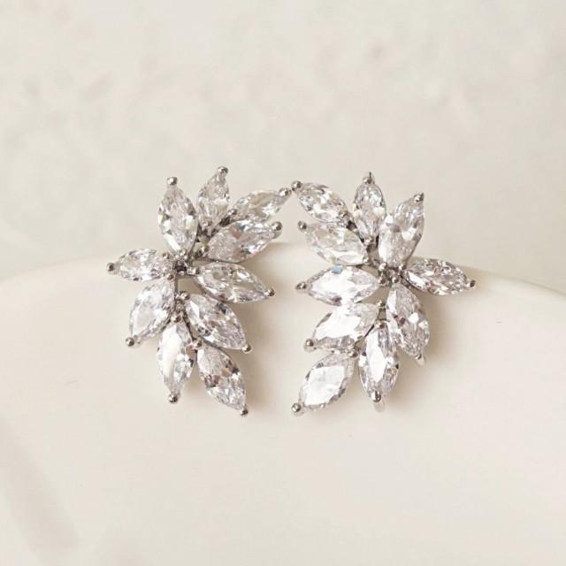 wedding photo - MABEL cz Diamond Bridal Earrings