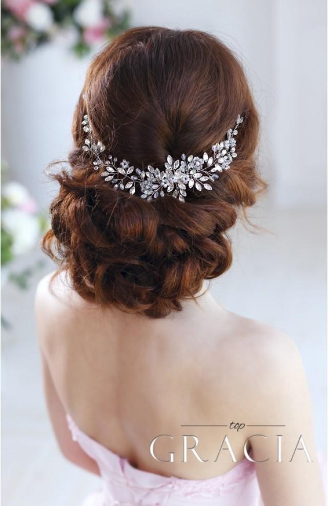 wedding photo - ANDROMEDA crystal bridal headpiece - wedding hair vine by TopGracia