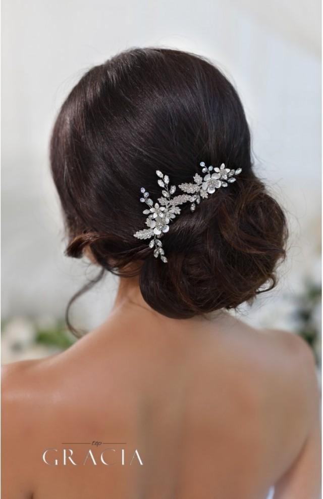 wedding photo - CHARA Flower Crystal Bridal Hair Pins by TopGracia