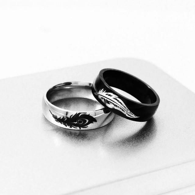 wedding photo - Rakan and Xayah Ring, Couple Ring, Friendship Ring, Rakan Xayah Feathers, Gamer Gift, Geekery, Couples Rings, Couple Rings, Custom Ring