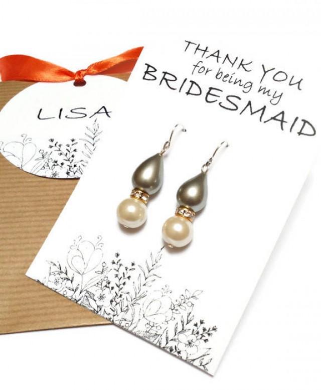 wedding photo - Pearl bridesmaid earrings. Teardrop pearl earrings. Wedding earrings. Bridal earrings. Bridesmaid gifts. Bridesmaid jewelry. Gift for her. - $7.65 EUR