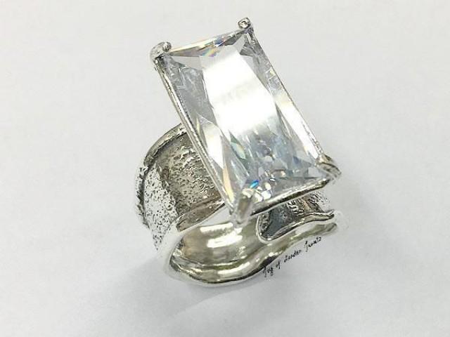 A Flawless Handmade 7CT Emerald Cut Lab Diamond Engagement Ring