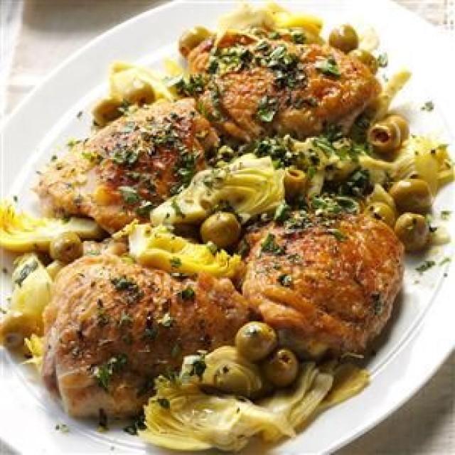 Double-Duty Chicken With Olives & Artichokes