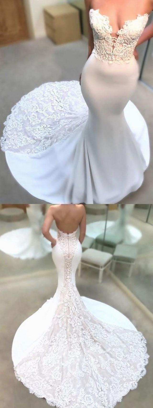 Mermaid Wedding Dress Lace Wedding Gowns Sexy Wedding Dresses With Lace Appliques
