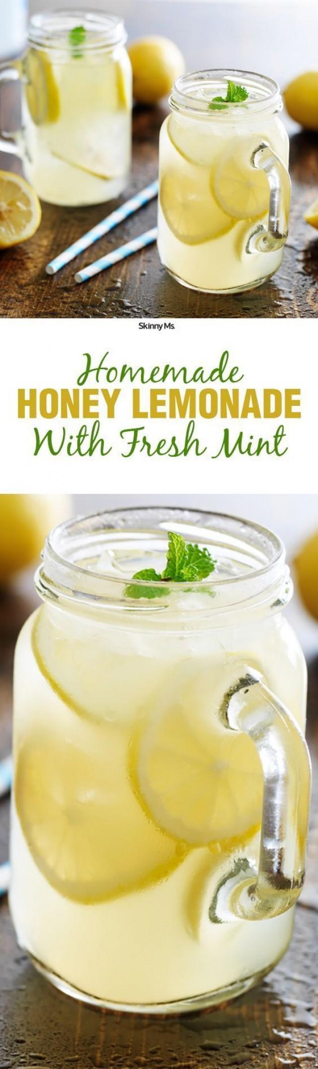 Homemade Honey Lemonade With Fresh Mint