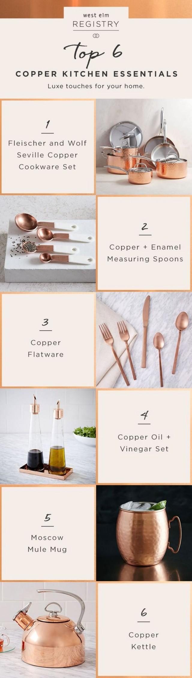 Tying The Knot? These Copper Kitchen Essentials Are Wedding Registry Must-haves! Head Over To Westelm.com To Get Your Registry Started. 
