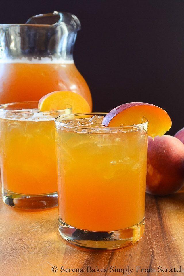 Peach Whiskey Iced Tea Is The Perfect Summer Time Cocktail At The End Of A Hot Summer's Day! 