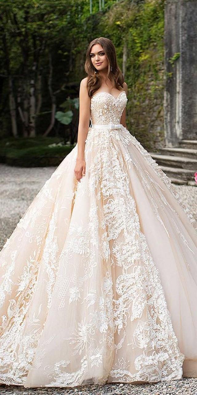 27 Fantasy Wedding Dresses From Top Europe Designers ❤ Fantasy Wedding Dresses Ball Gown Sweetheart Full Lace Belt Milla Nova ❤ Full Gallery: Https… 