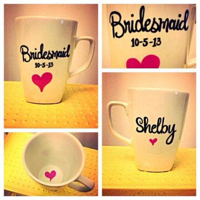 Bridesmaid Mug For Their Gift P.s That's My Actual Wedding Date! 