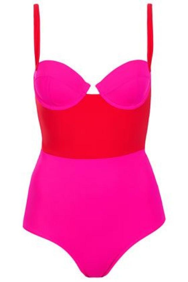 Red Colourblock Swimsuit - Swimsuits - Swimwear  - Clothing 