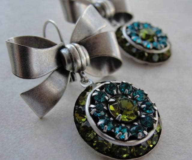 Aqua And Lime Bow Earrings By VashtiJewelry On Etsy, $25.00 